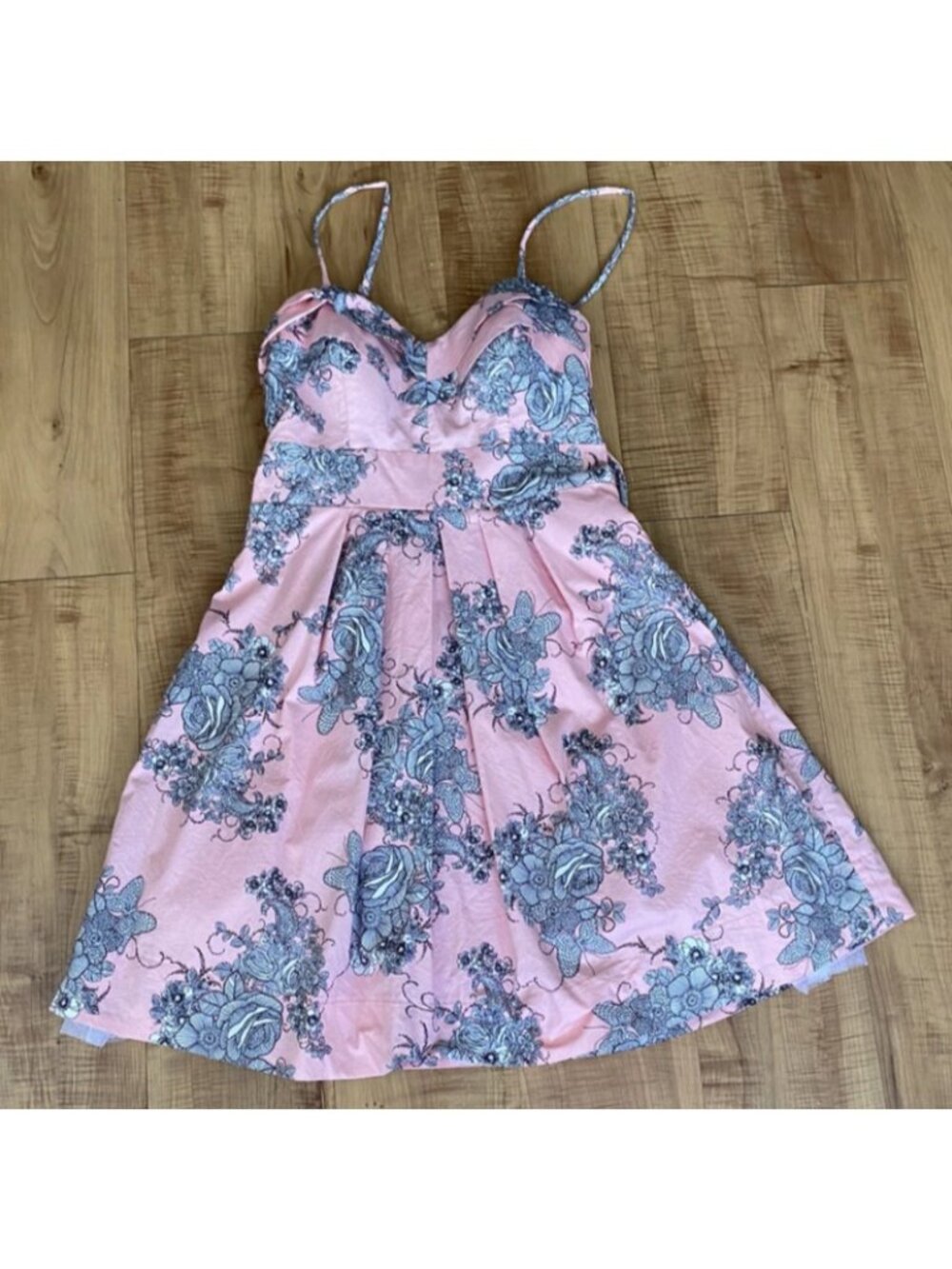 Love Reign Dress Juniors 5 Coral Pink Spaghetti Strap w Tulle Skirt & Bow